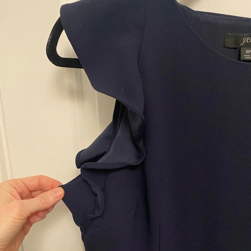 J. Crew Sleeveless Ruffle 365 Crepe Jumpsuit - Picture 4 of 16